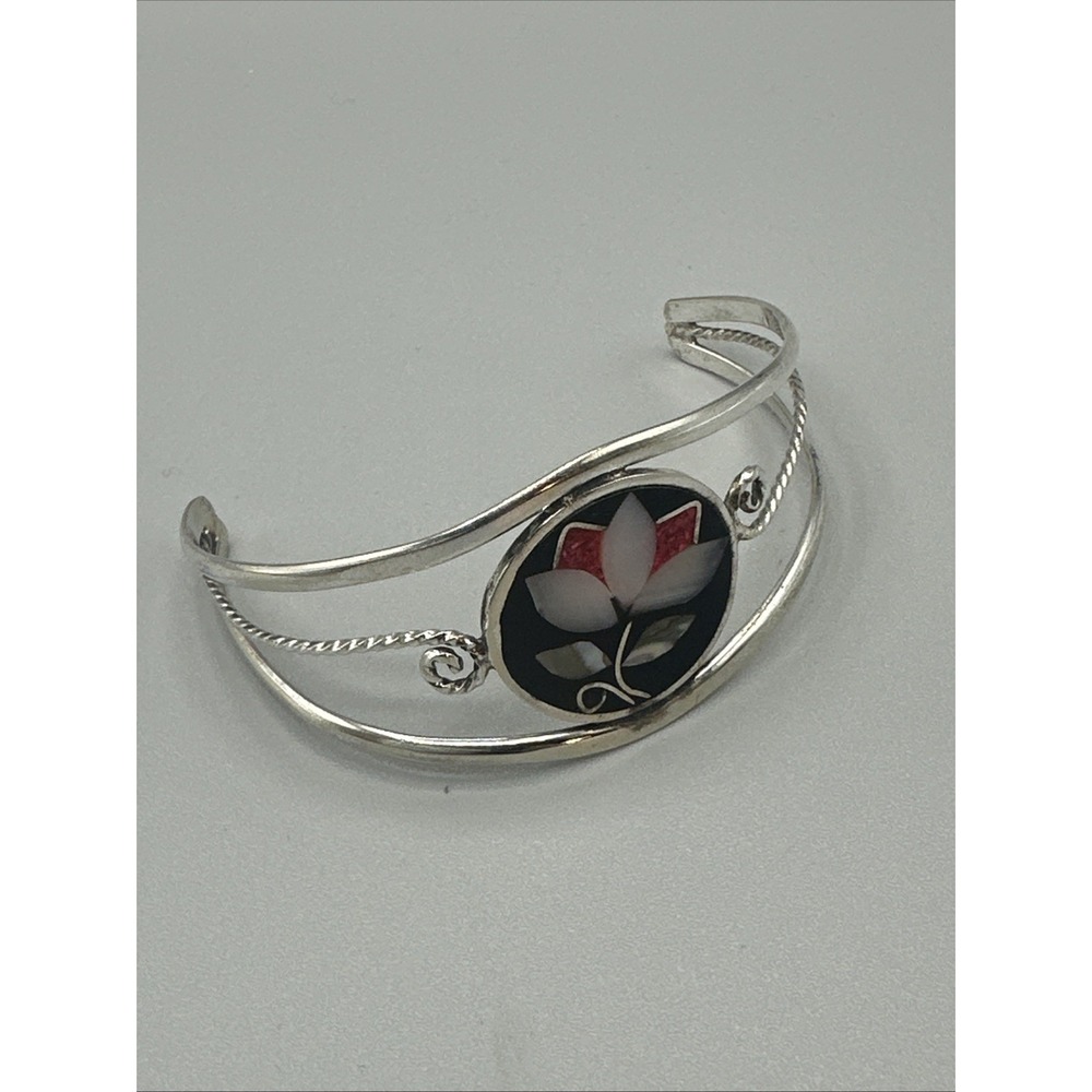 Antique Mexico Alpaca Cuff Bracelet #924 - Picture 9 of 11